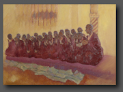 Monks at prayer 50x70cm